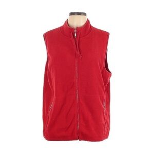 Josephine Chaus Red Fleece Comfy Full Zip Vest Size 1X